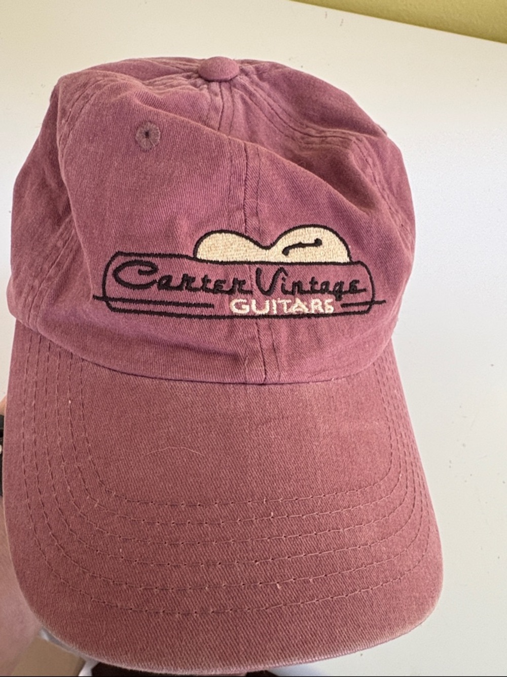 Carter Vintage Guitars Nashville  Maroon Washed Cotton Buckleback Cap One Size